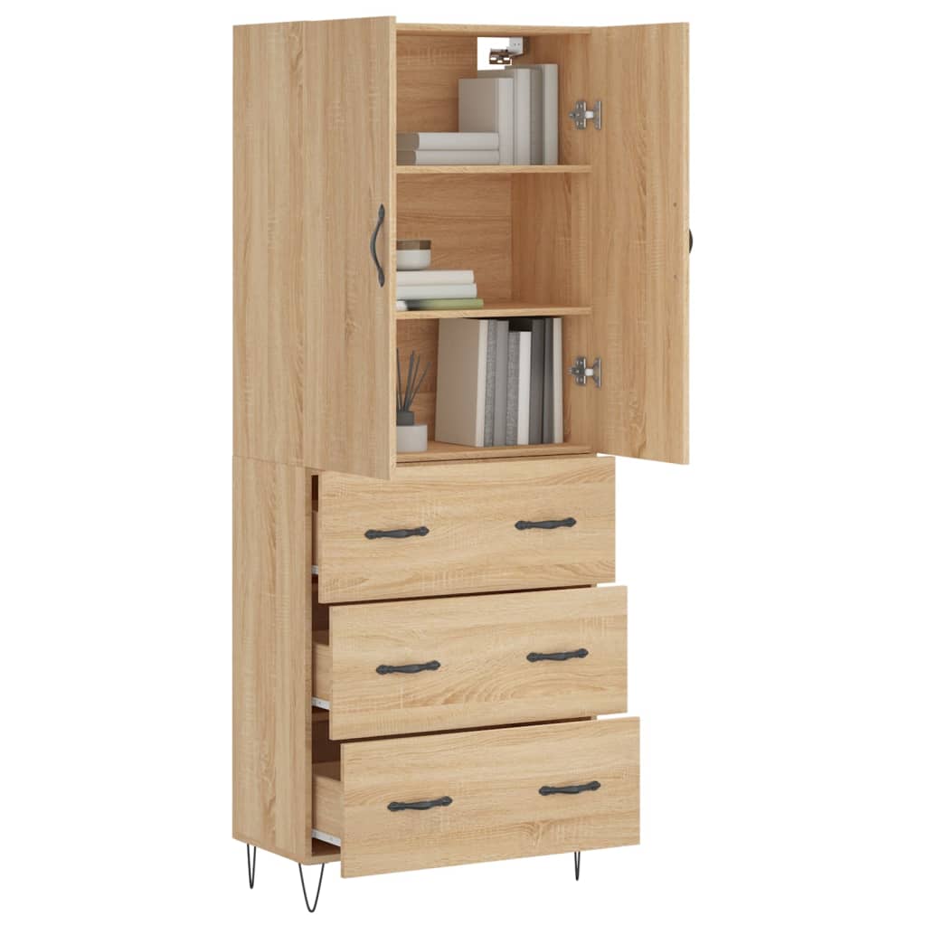 Highboard Sonoma Oak 69.5x34x180 cm Engineered Wood