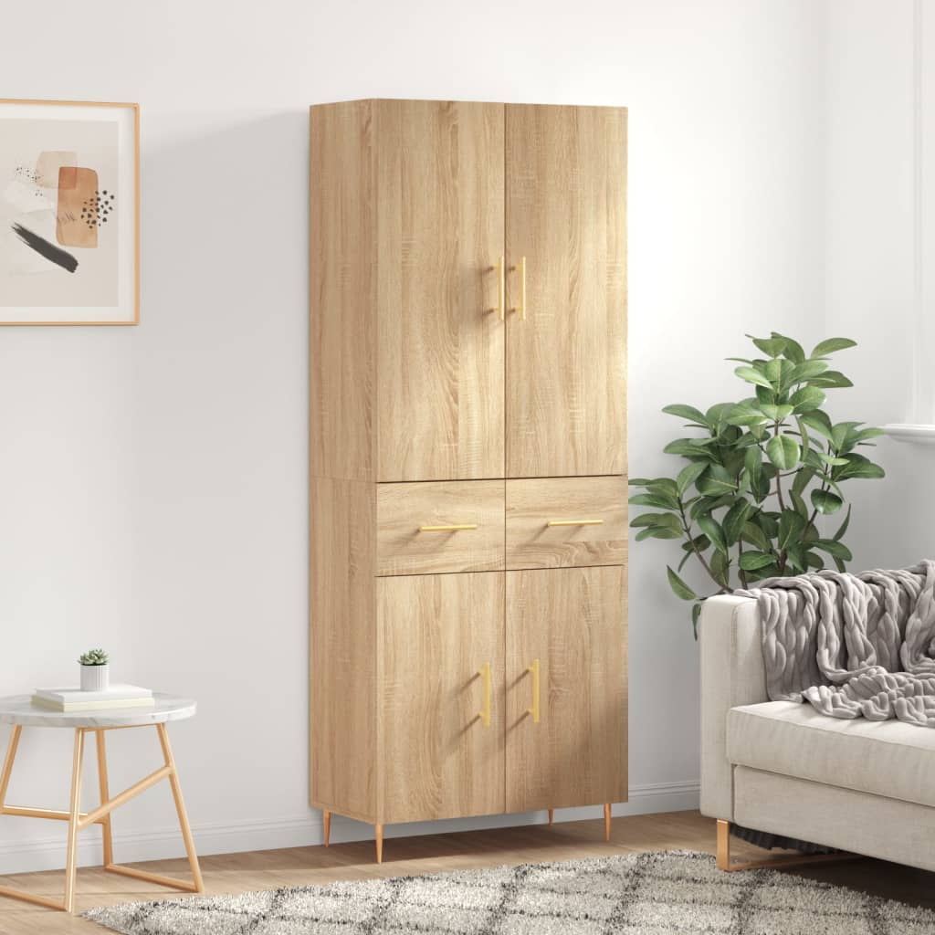 Highboard Sonoma Oak 69.5x34x180 cm Engineered Wood