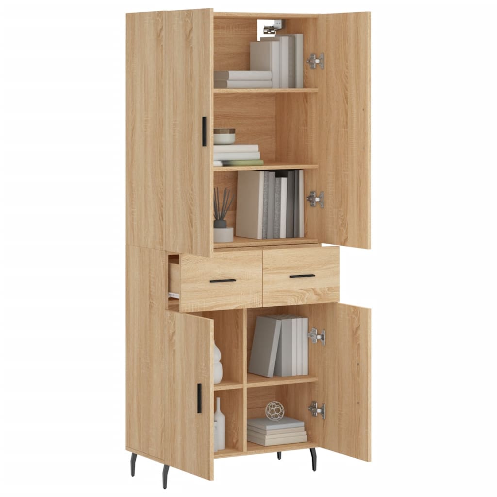Highboard Sonoma Oak 69.5x34x180 cm Engineered Wood