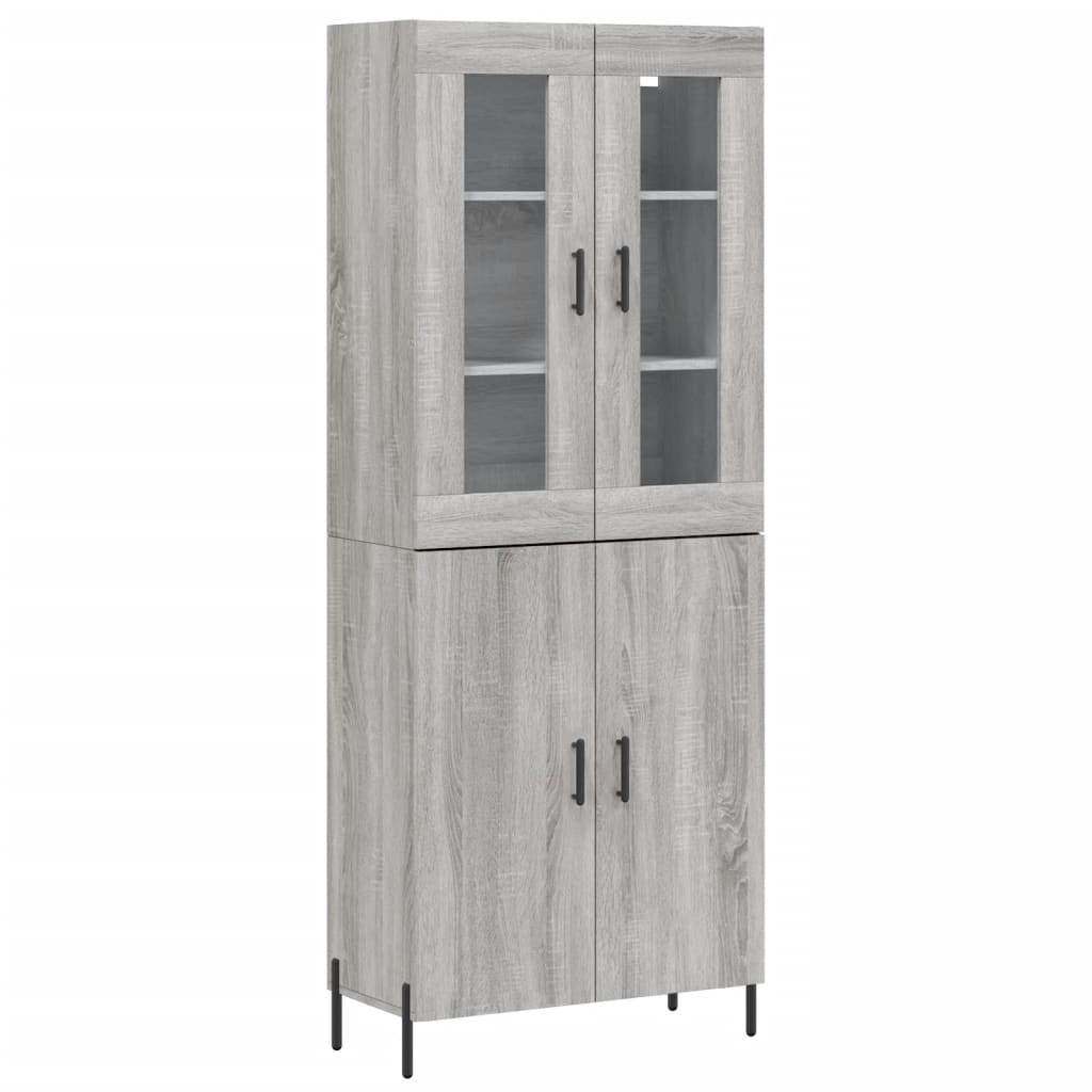 Highboard Grey Sonoma 69.5x34x180 cm Engineered Wood