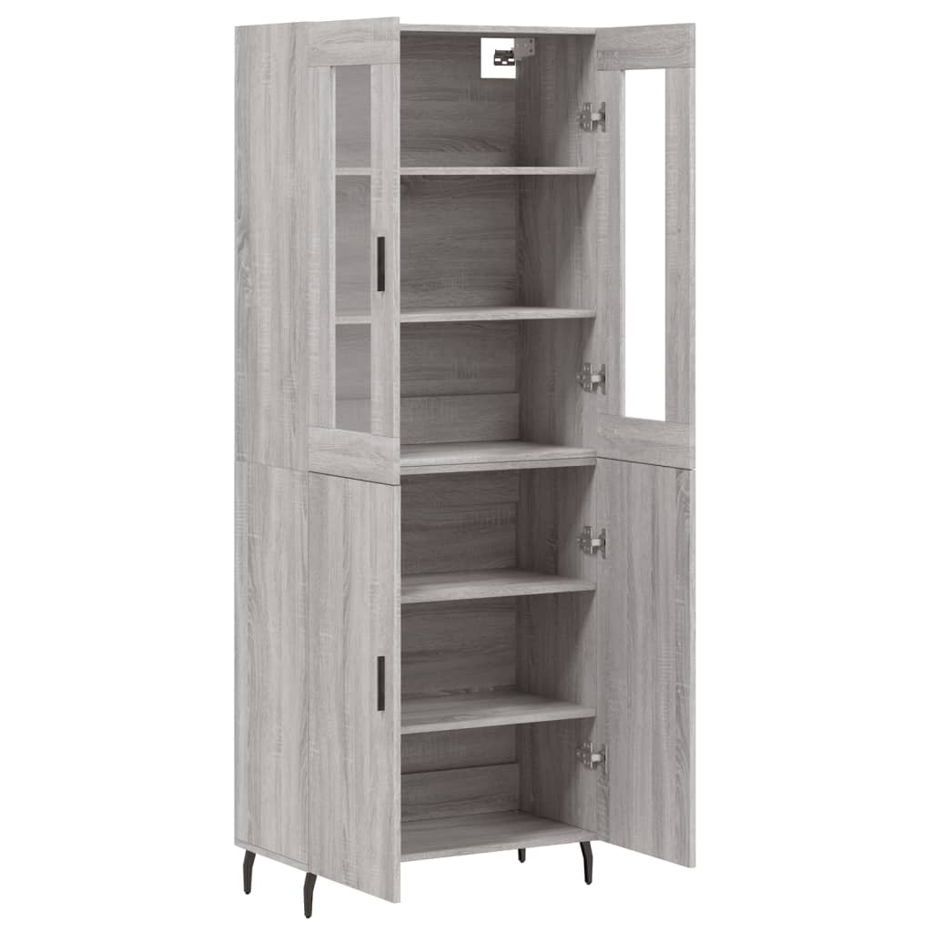 Highboard Grey Sonoma 69.5x34x180 cm Engineered Wood