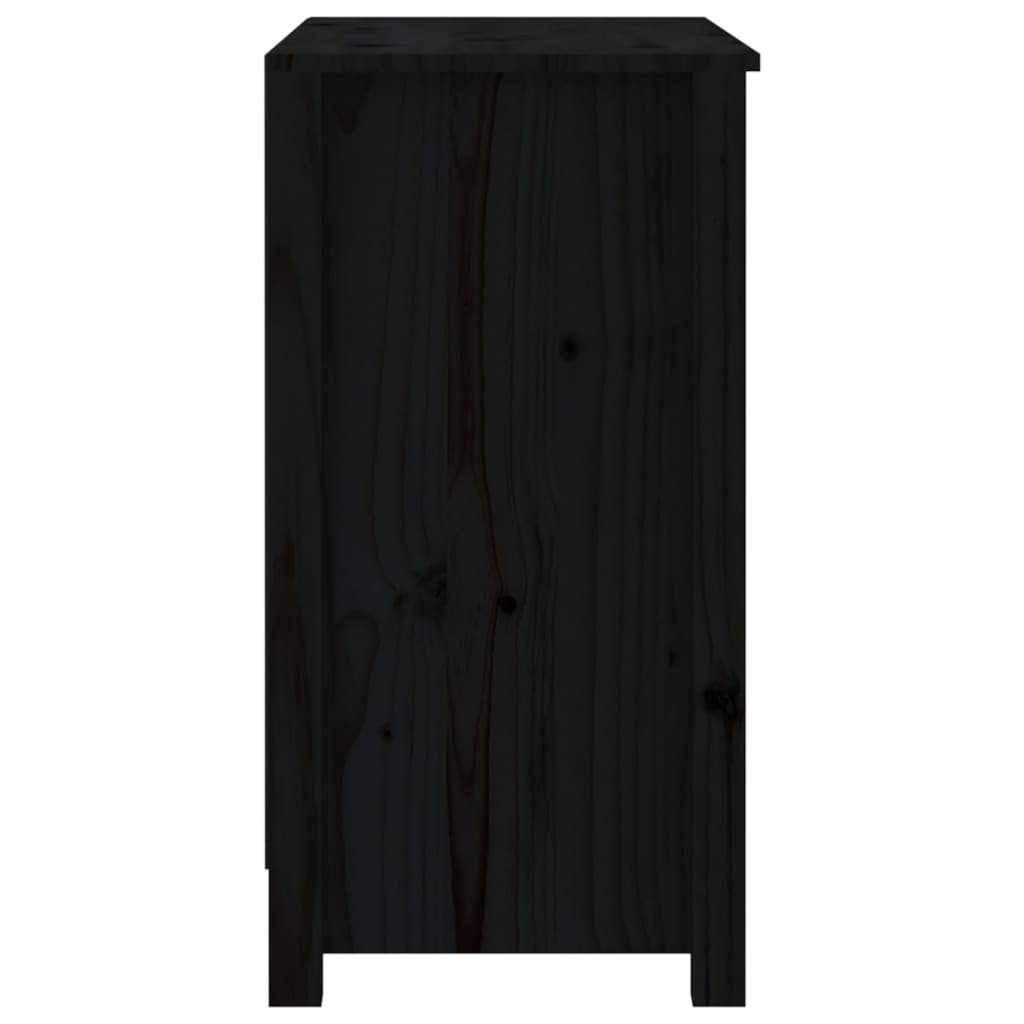 Book Cabinet Black 80x35x68 cm Solid Wood Pine