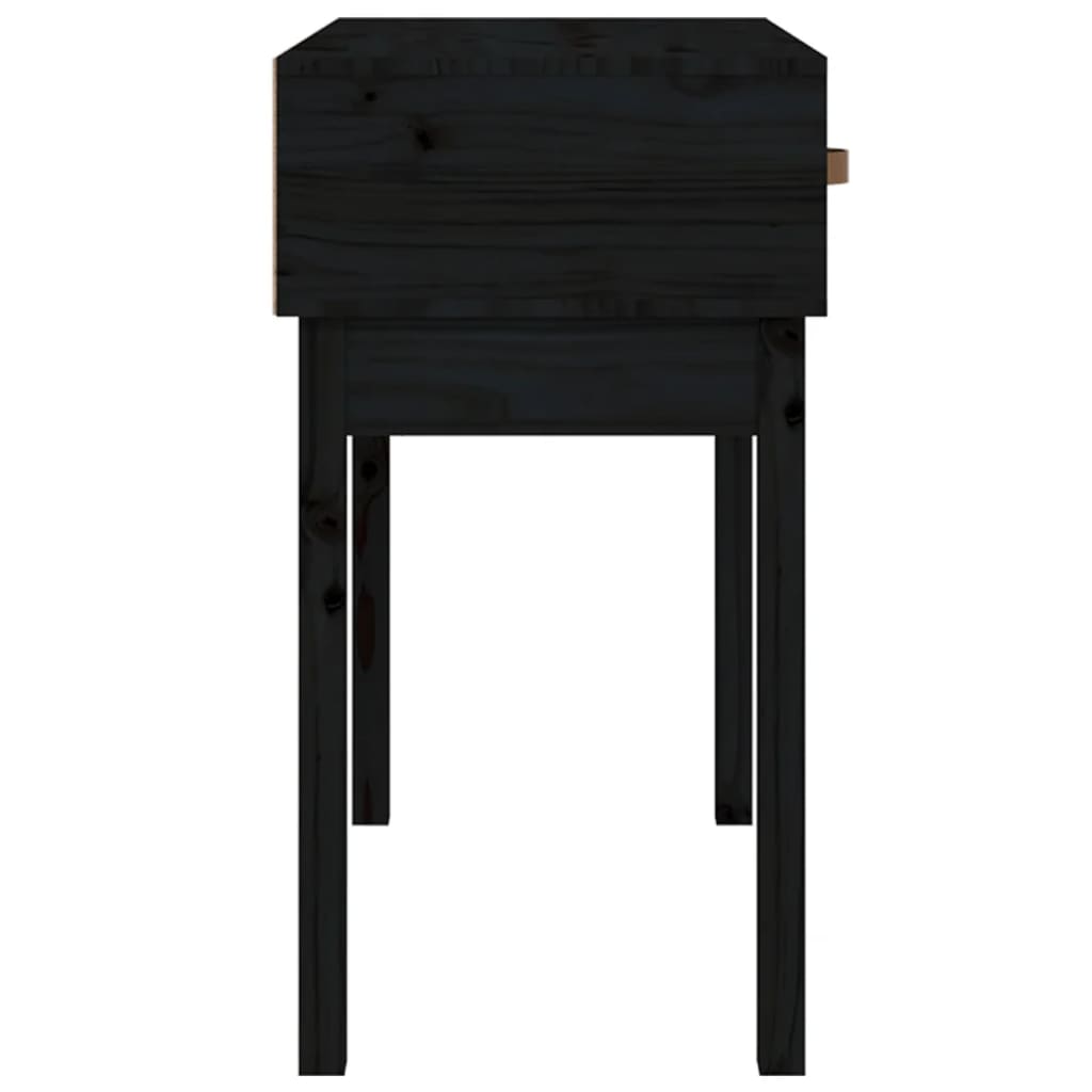 Console Table Black 76.5x40x75 cm Solid Wood Pine