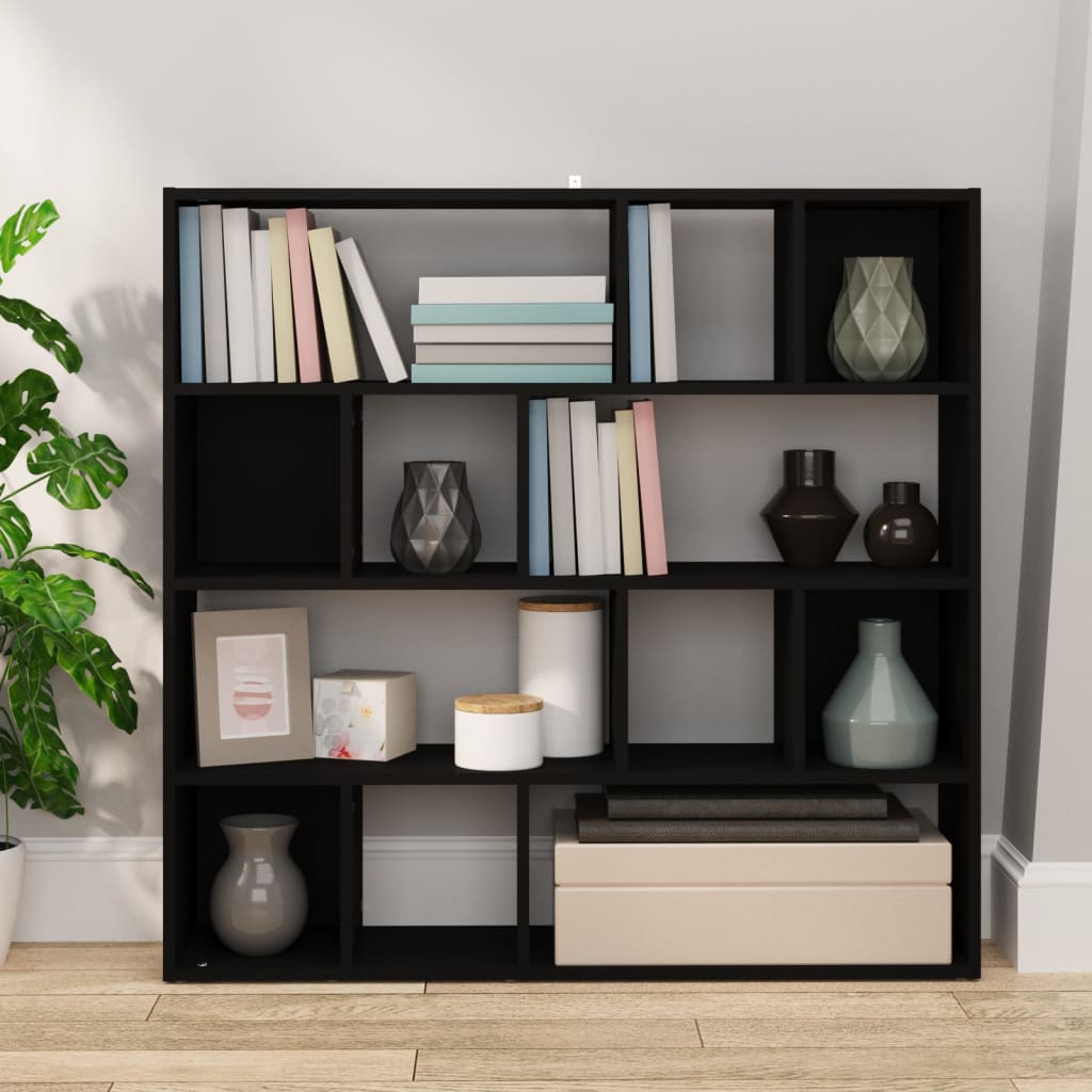 Book Cabinet/Room Divider Black 105x24x102 cm
