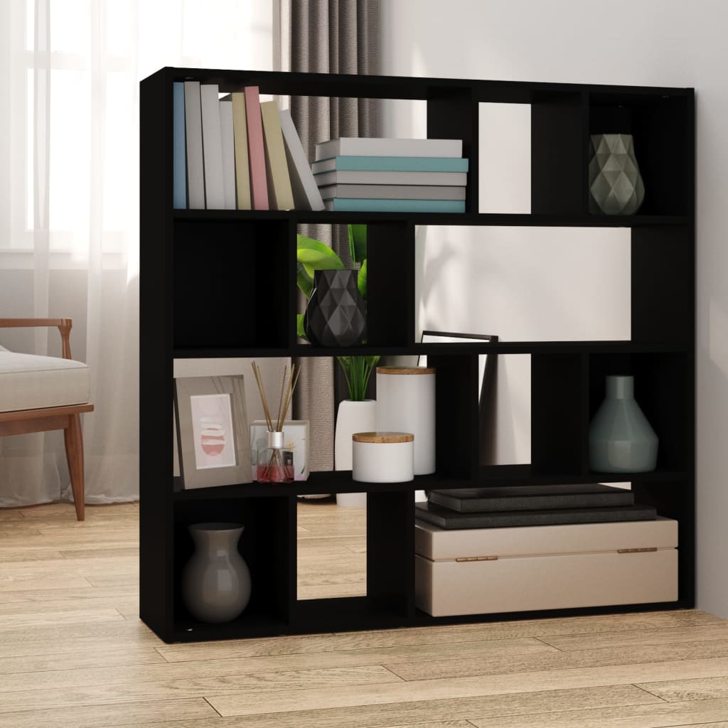 Book Cabinet/Room Divider Black 105x24x102 cm