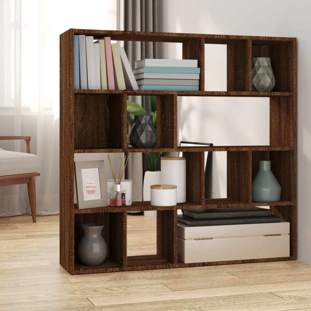 Book Cabinet/Room Divider Brown Oak 105x24x102 cm