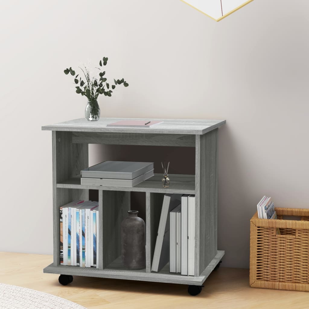 Rolling Cabinet Grey Sonoma 60x45x60 cm Engineered Wood