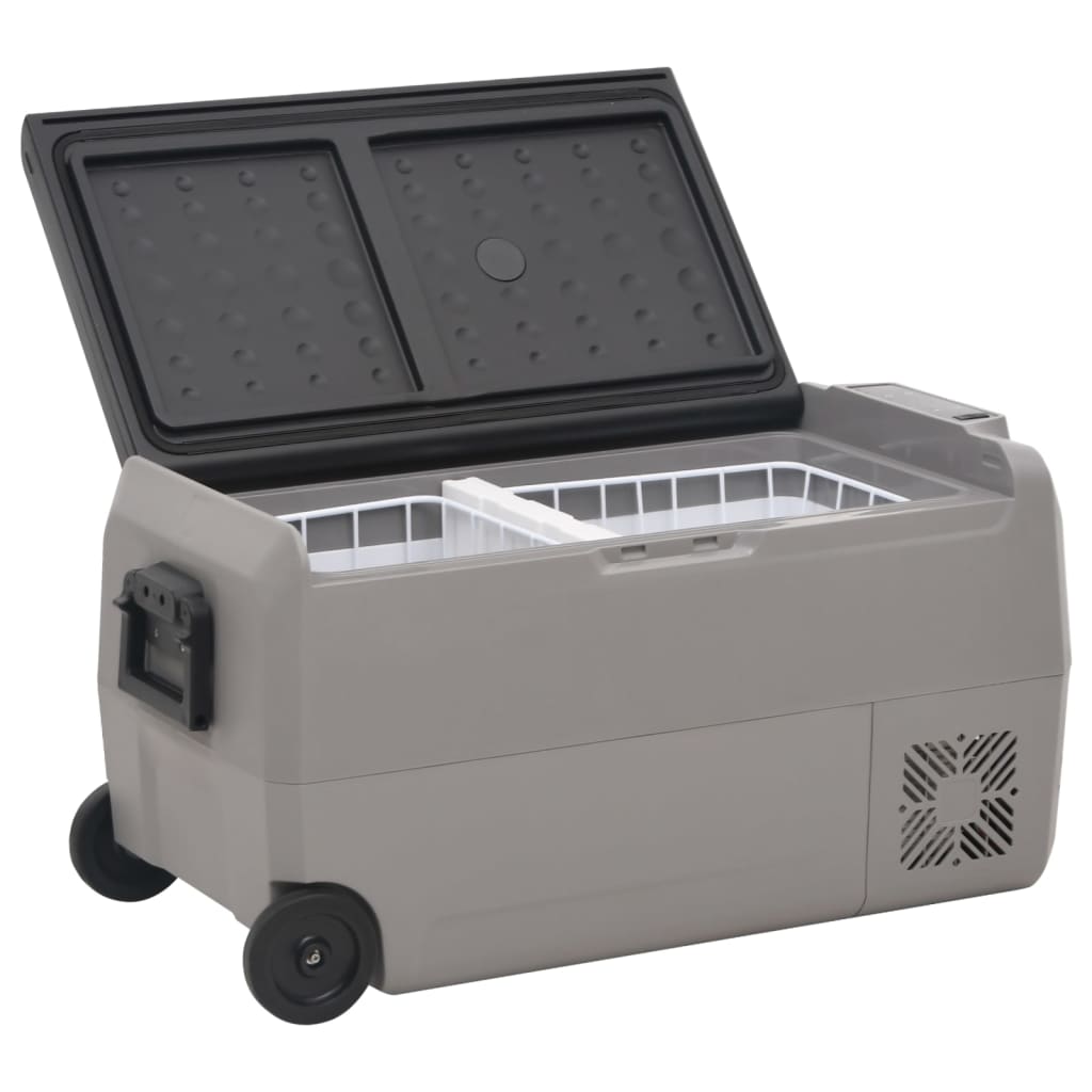 Cool Box with Wheel and Handle Black & Grey 50 L PP & PE