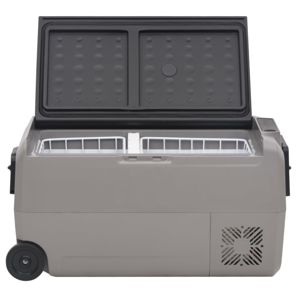 Cool Box with Wheel and Handle Black & Grey 60 L PP & PE