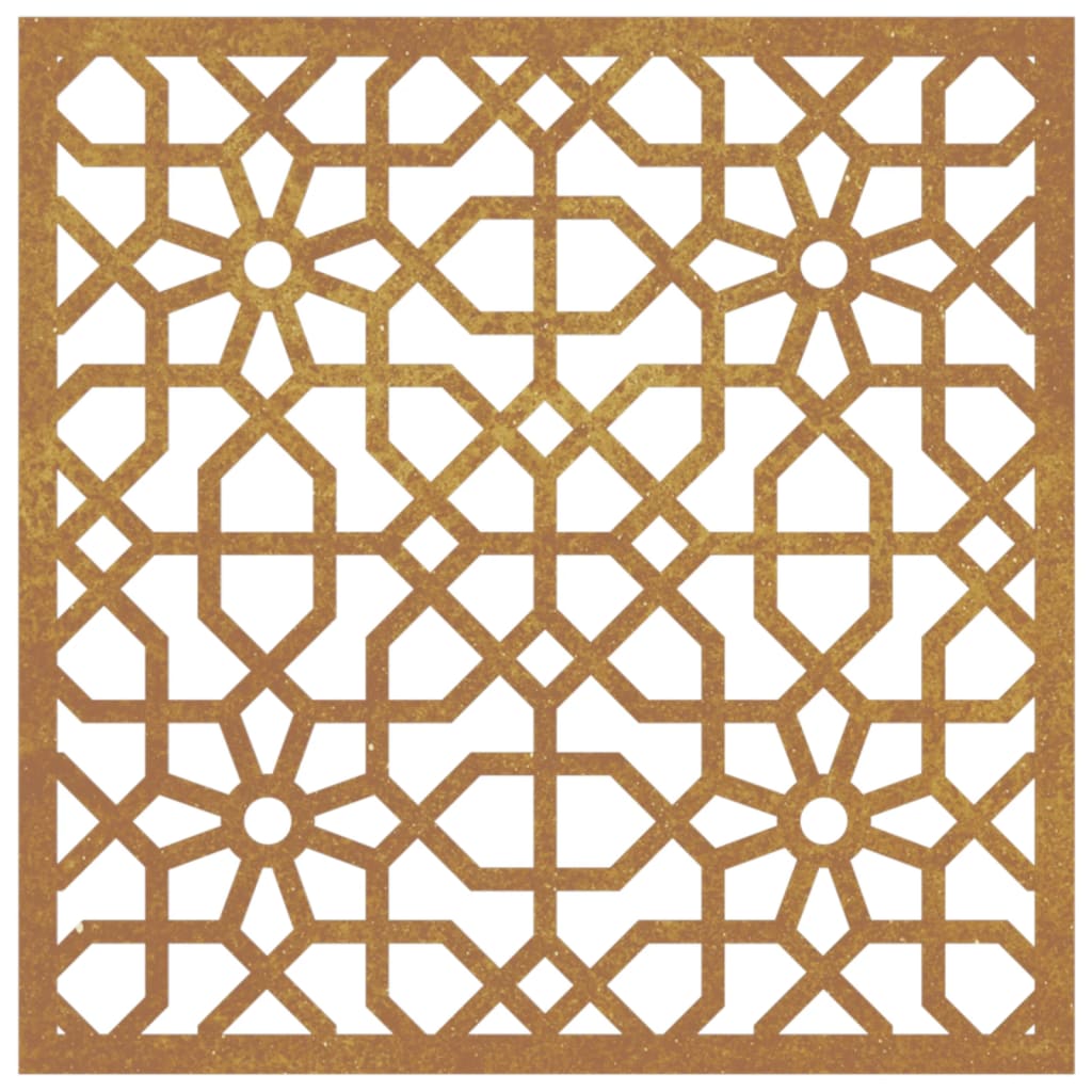 Garden Wall Decoration 55X55 Cm Corten Steel Moorish Design