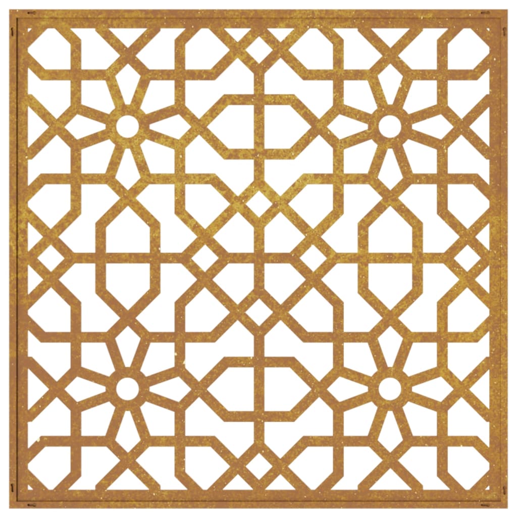 Garden Wall Decoration 55X55 Cm Corten Steel Moorish Design