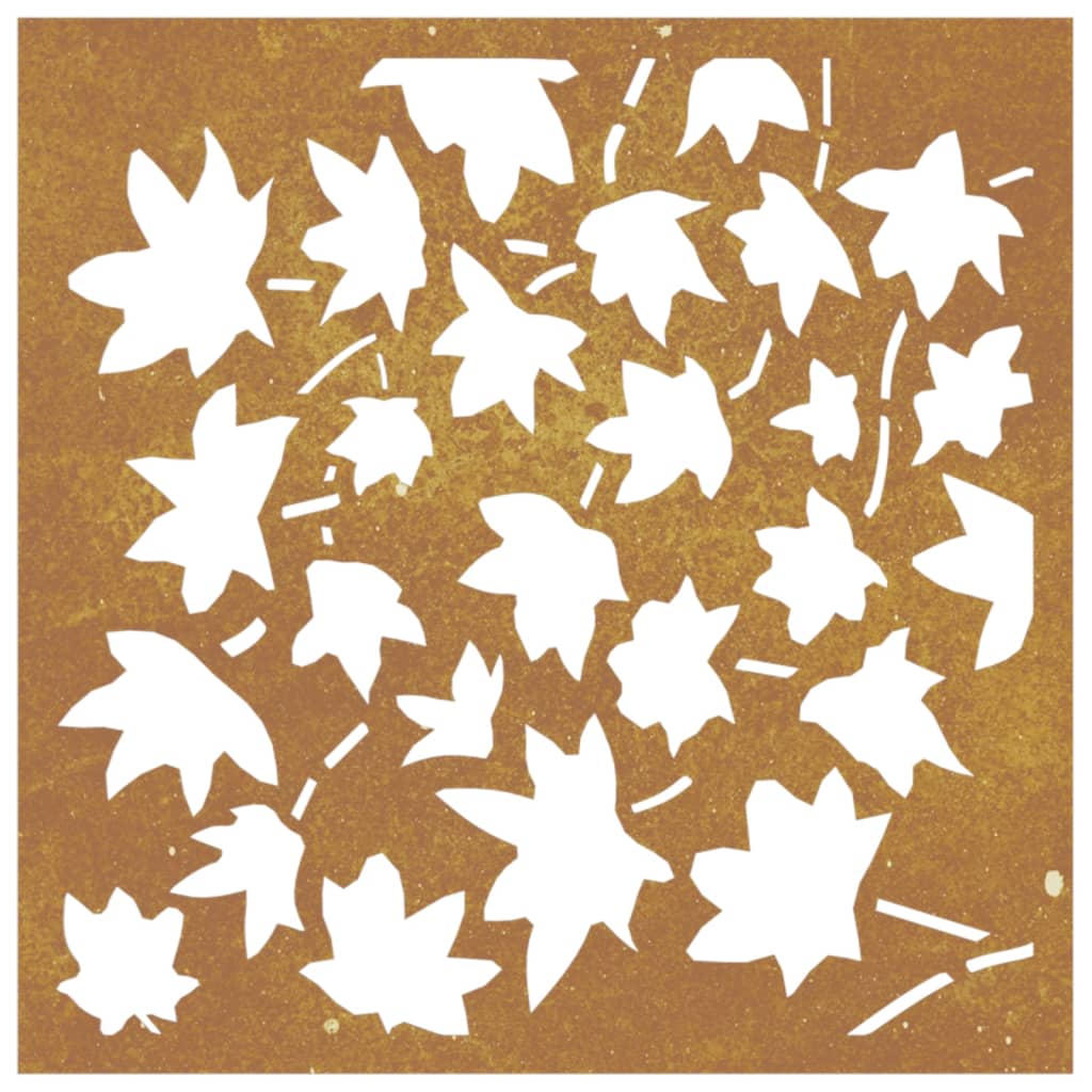 Garden Wall Decoration 55X55 Cm Corten Steel Maple Leaf Design
