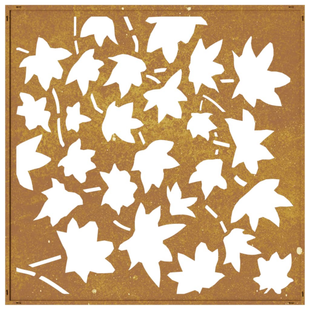 Garden Wall Decoration 55X55 Cm Corten Steel Maple Leaf Design