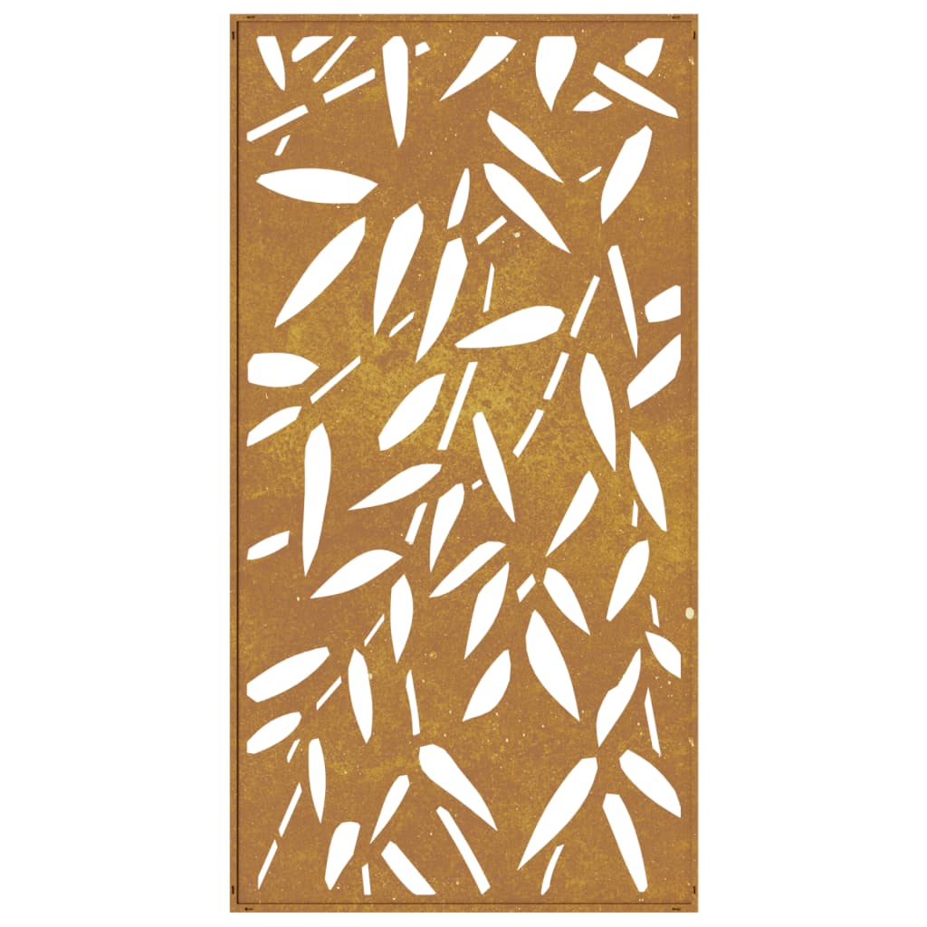 Garden Wall Decoration 105X55 Cm Corten Steel Bamboo Leaf Design