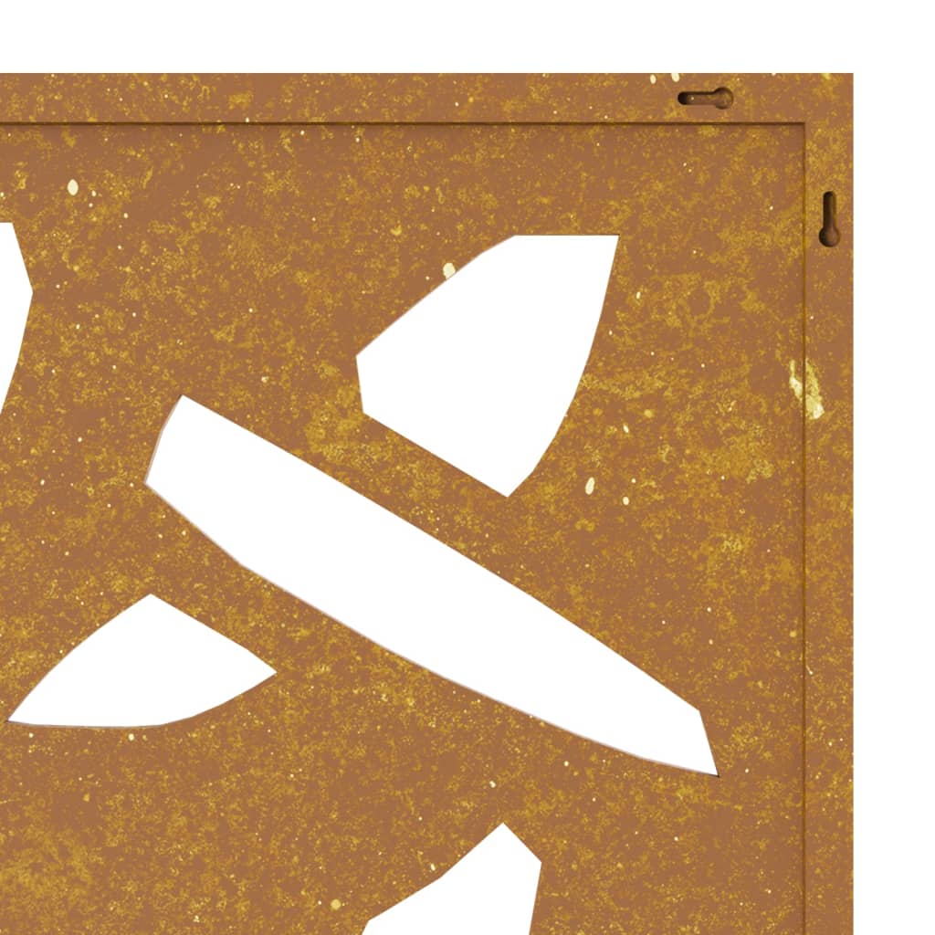 Garden Wall Decoration 105X55 Cm Corten Steel Bamboo Leaf Design