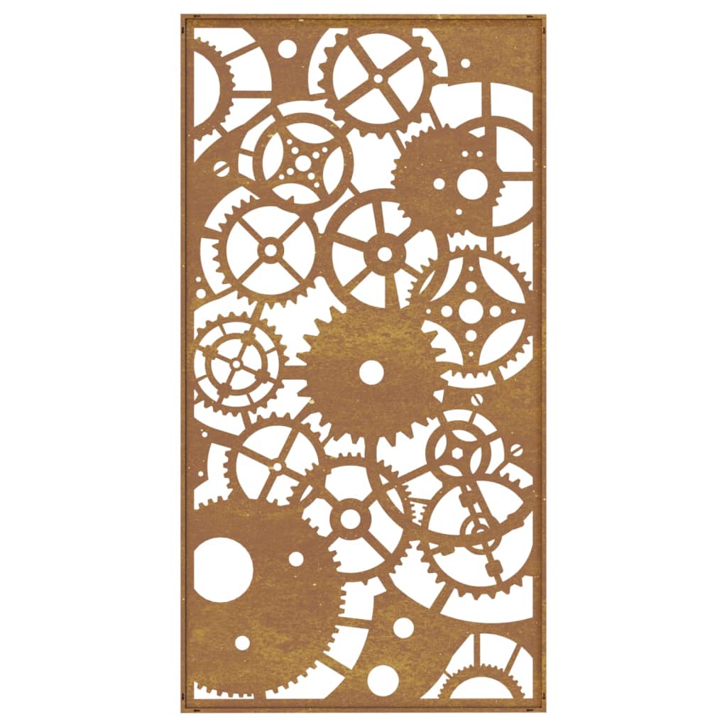 Garden Wall Decoration 105X55 Cm Corten Steel Gear Wheel Design