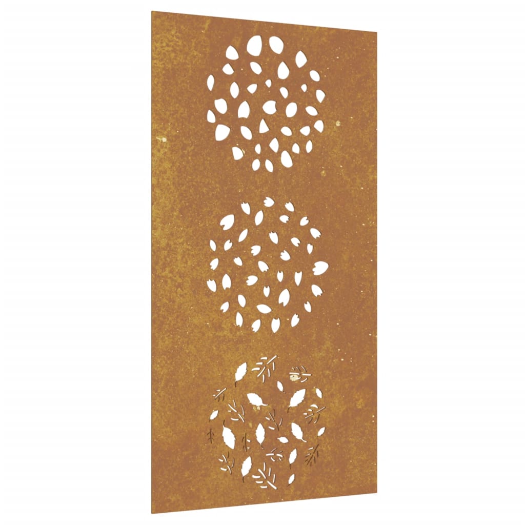 Garden Wall Decoration 105X55 Cm Corten Steel Leaf Design