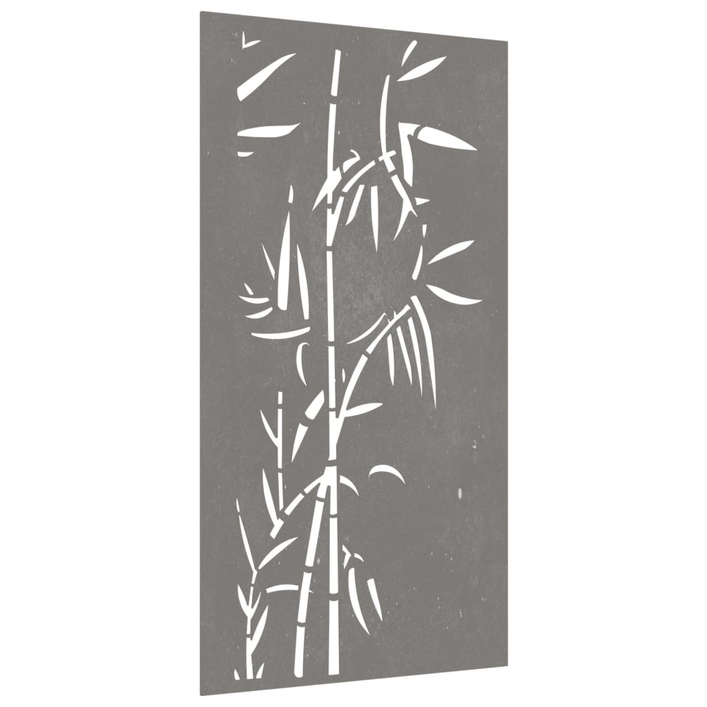 Garden Wall Decoration 105X55 Cm Corten Steel Bamboo Design