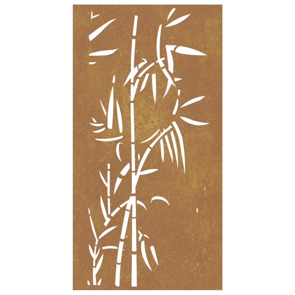 Garden Wall Decoration 105X55 Cm Corten Steel Bamboo Design