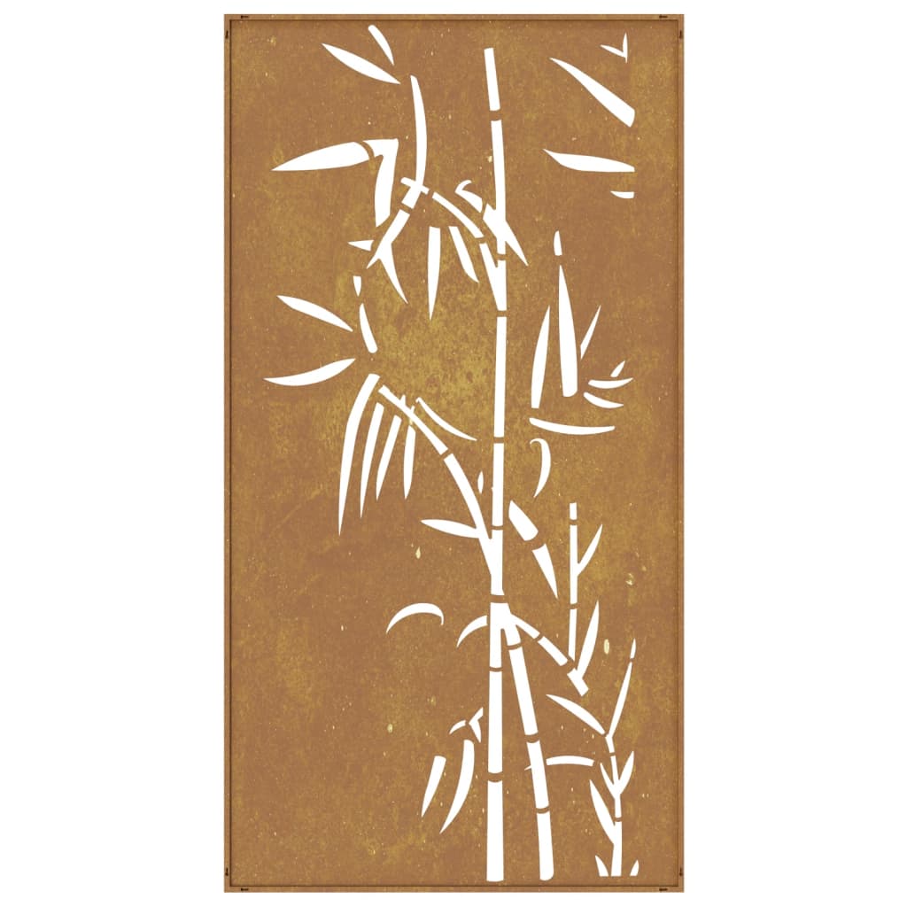 Garden Wall Decoration 105X55 Cm Corten Steel Bamboo Design
