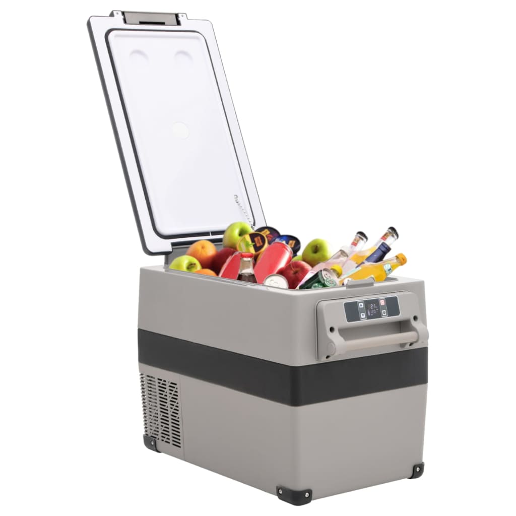 Cool Box with Handle Black and Grey 55 L PP & PE