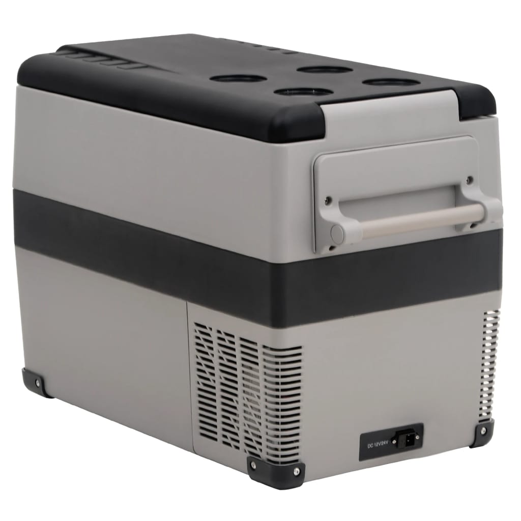 Cool Box with Handle Black and Grey 55 L PP & PE