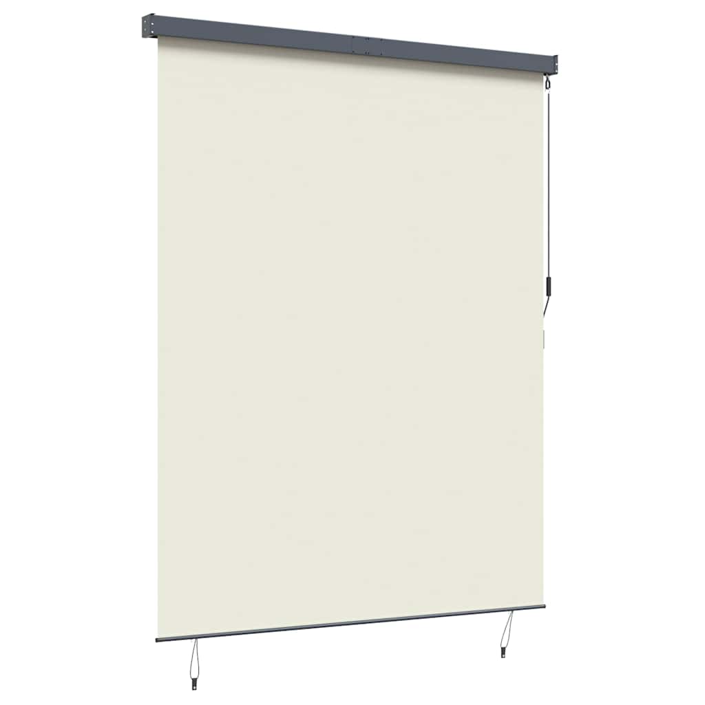 Outdoor Roller Blind Striped Manual Cream 200 x 250 cm Fabric