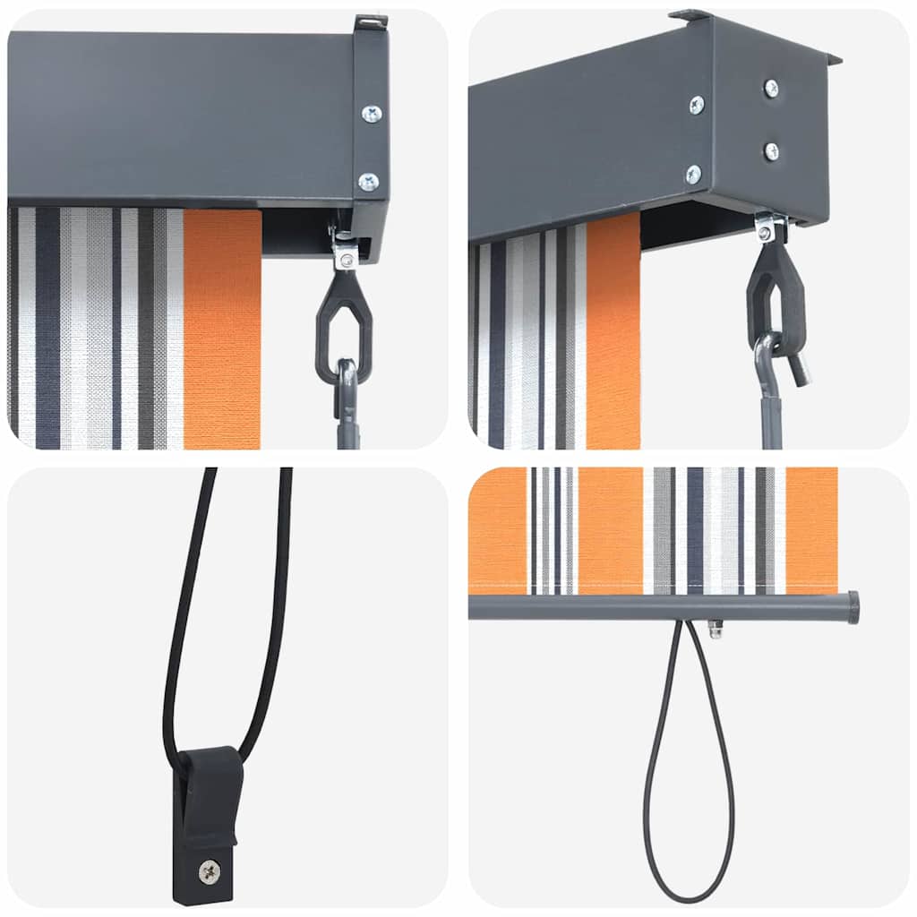 Outdoor Roller Blind Manual Yellow and blue 220 x 250 cm Fabric