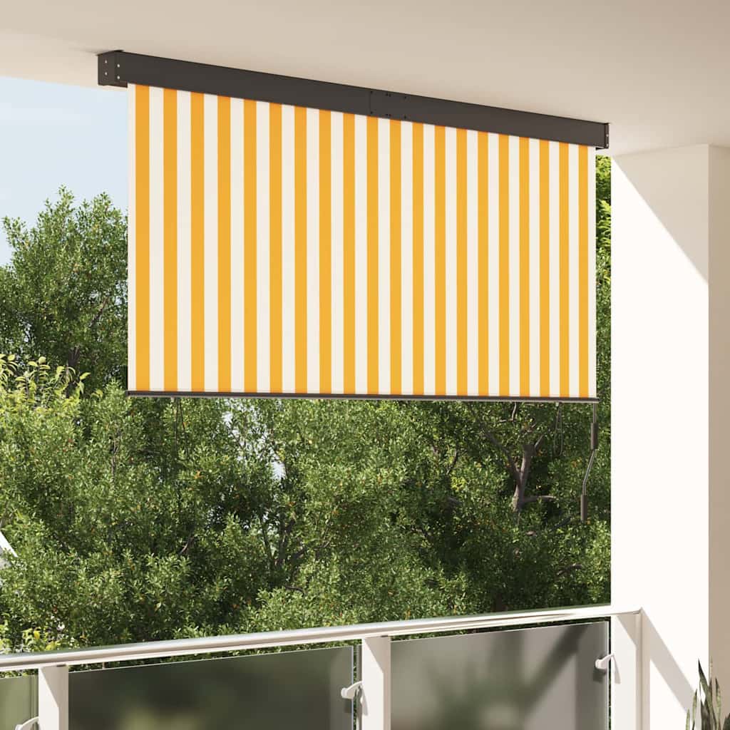 Outdoor Roller Blind Orange and white 220 x 250 cm Fabric