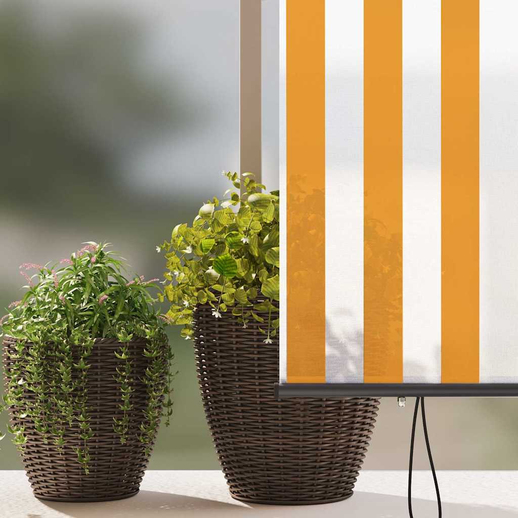 Outdoor Roller Blind Orange and white 220 x 250 cm Fabric