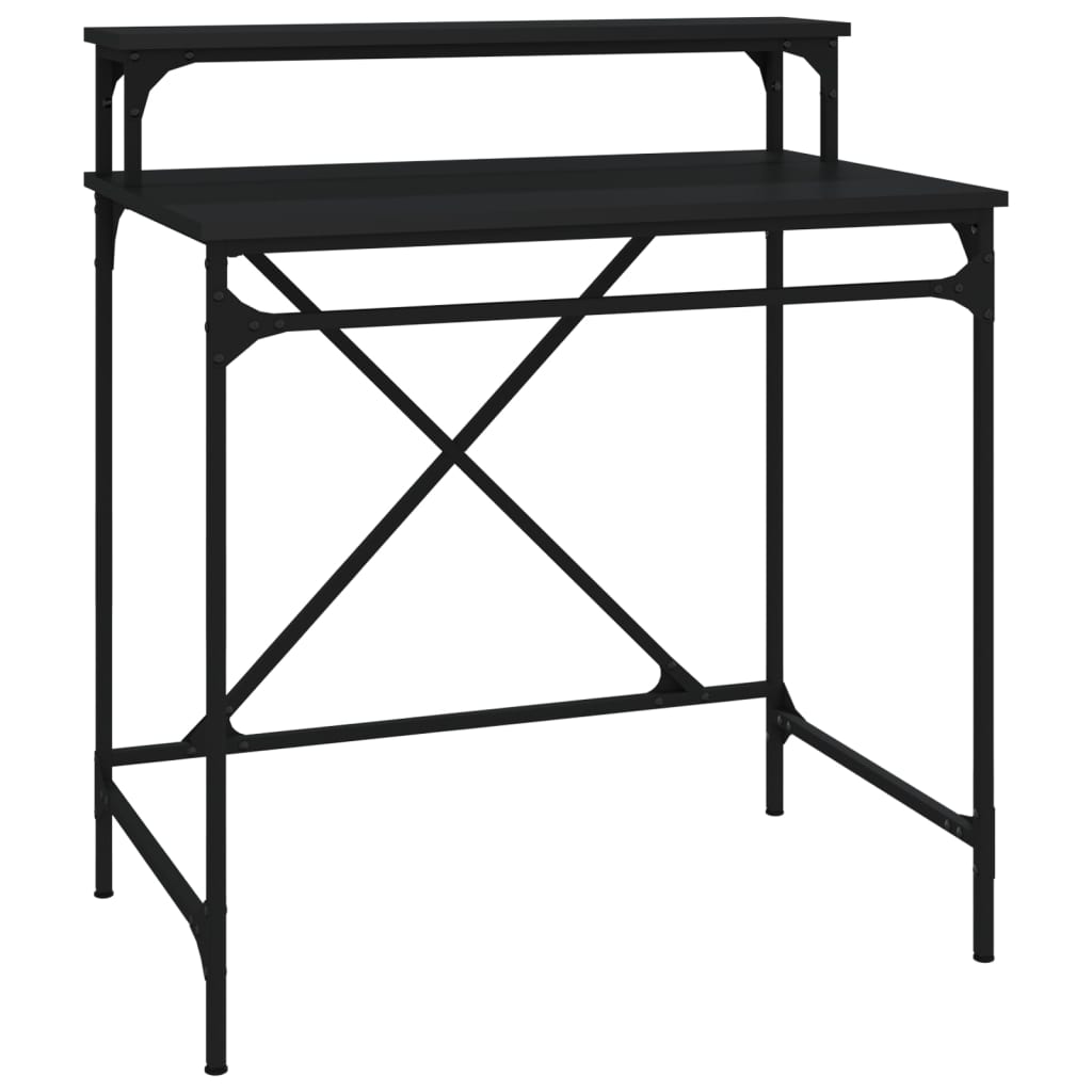 Desk Black 80x50x90 cm Engineered Wood and Iron