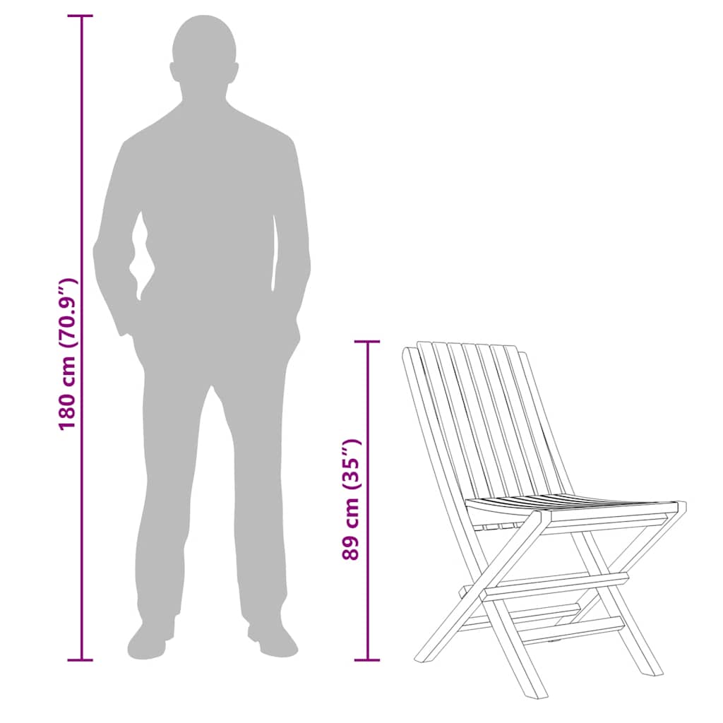 Folding Garden Chairs 4 pcs 47x47x89 cm Solid Wood Teak