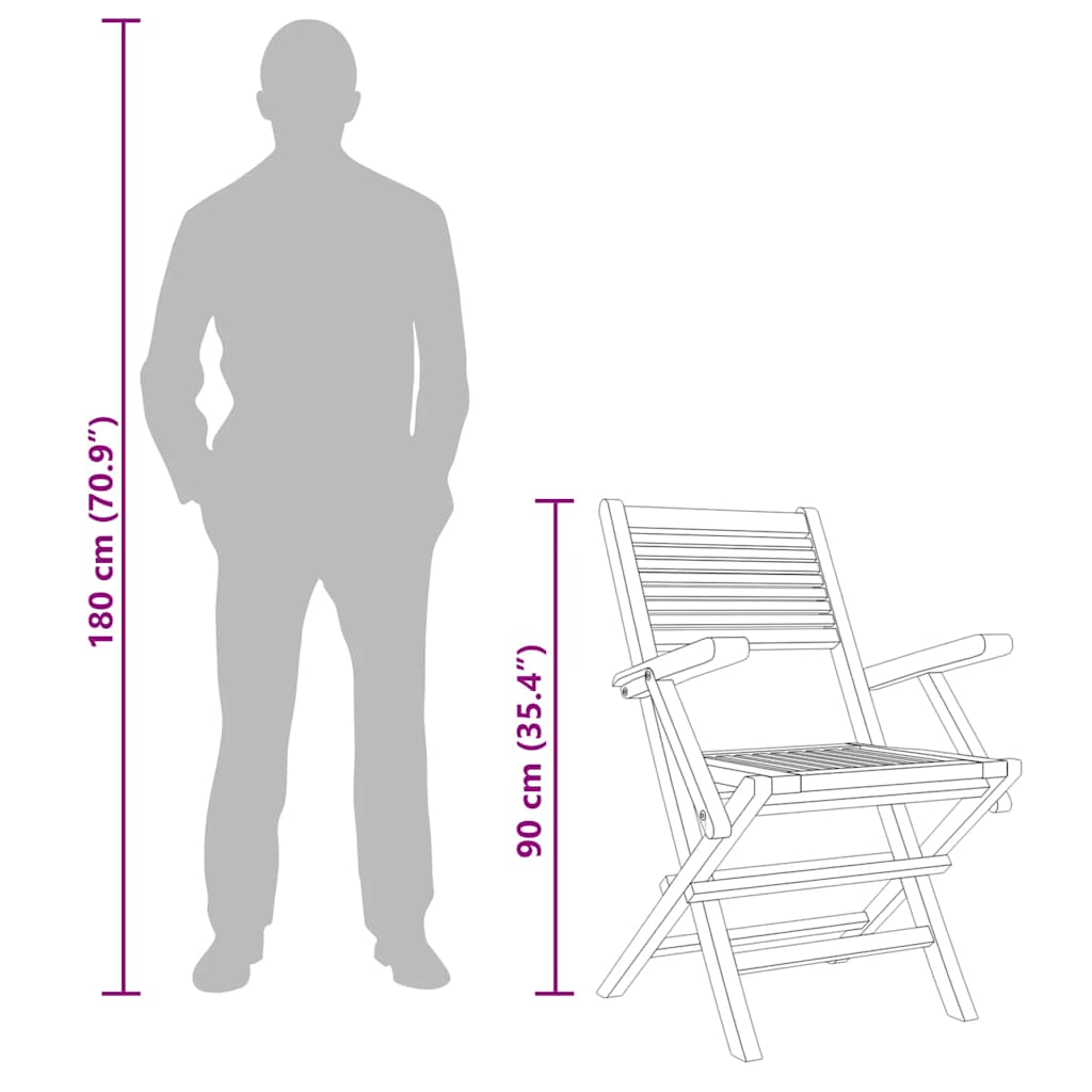 Folding Garden Chairs 8 pcs 55x62x90 cm Solid Wood Teak