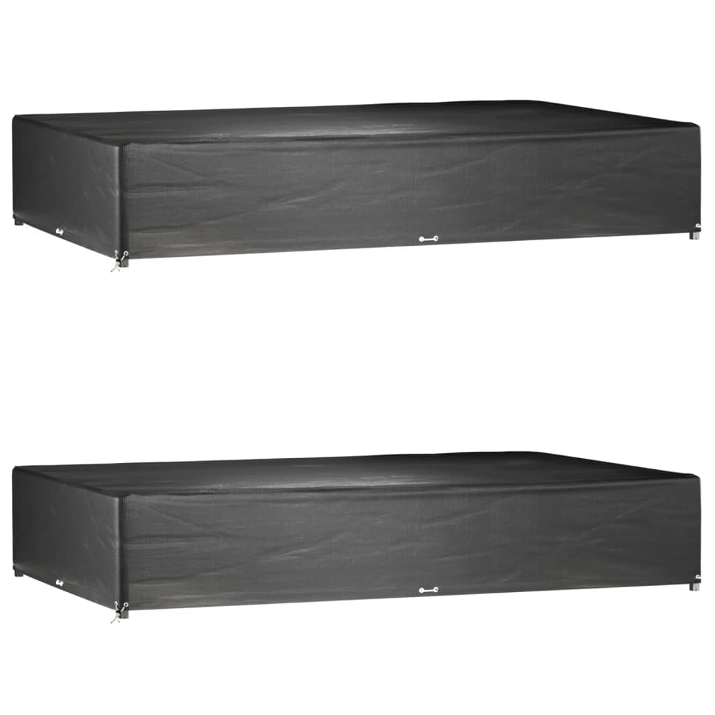 Garden Furniture Covers 2 pcs 16 Eyelets 325x205x60 cm Rectangular