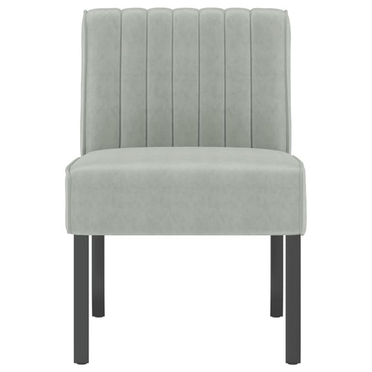 Slipper Chair Light Grey Velvet