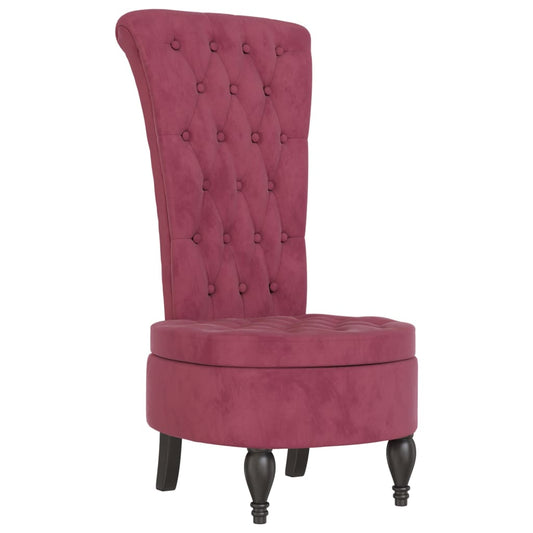 High Back Chair Velvet Button Design