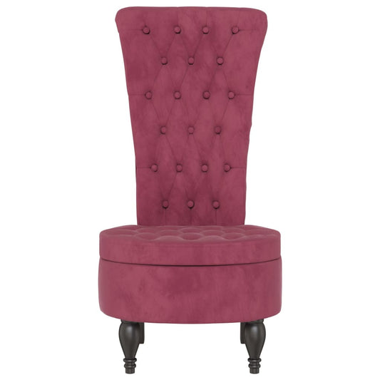 High Back Chair Velvet Button Design