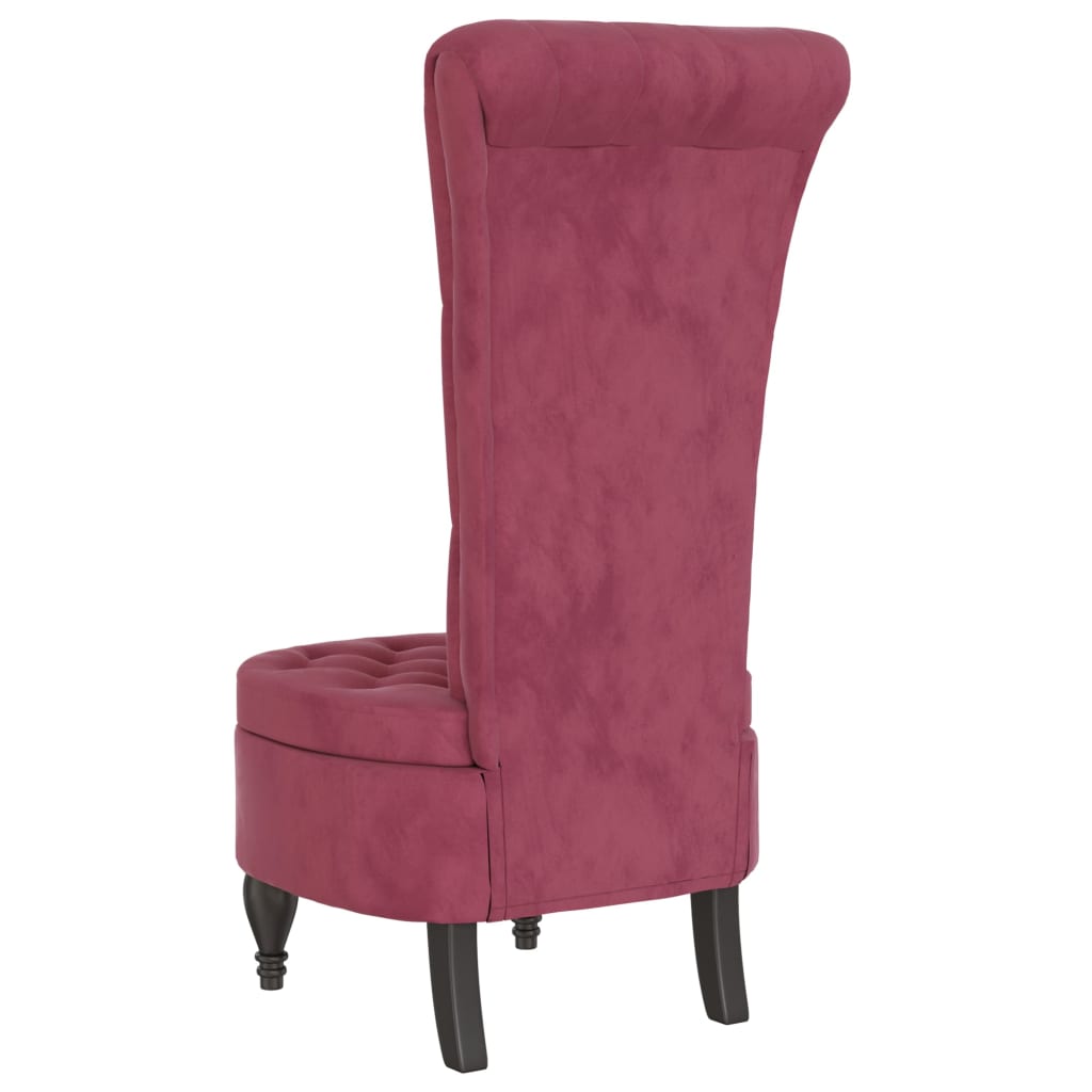 High Back Chair Velvet Button Design