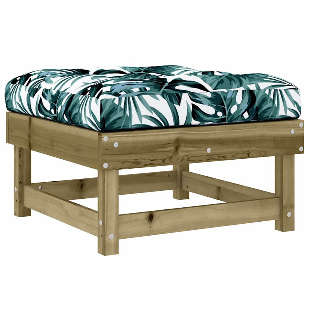 Garden Footstools with Cushions 2pcs Impregnated Wood Pine