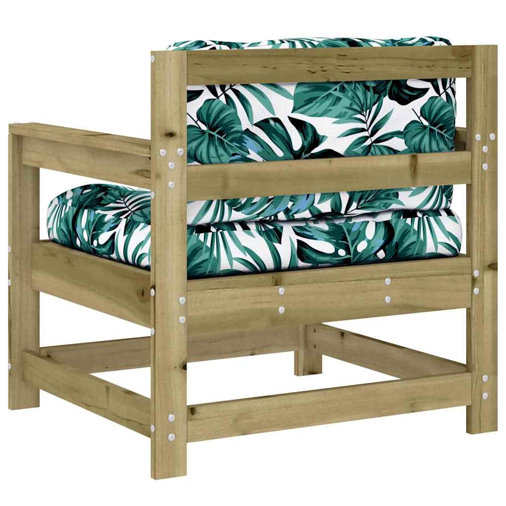 Garden Chairs with Cushions 2 pcs Impregnated Wood Pine