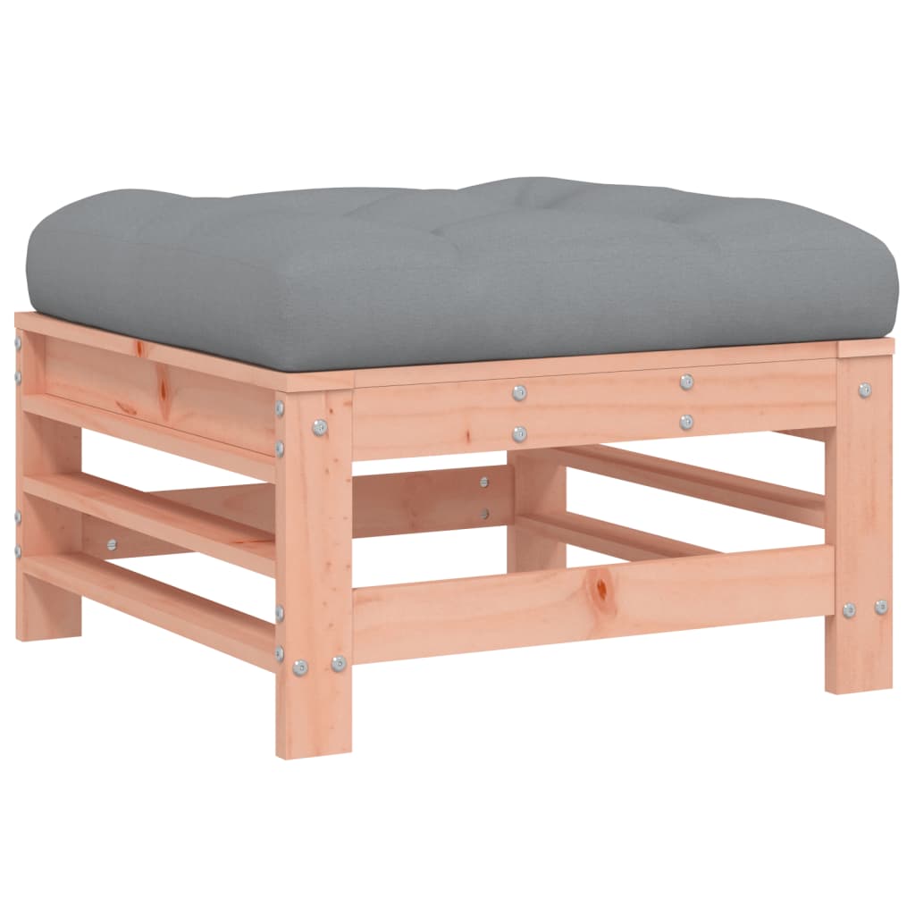 Garden Footstool with Cushion Solid Wood Douglas
