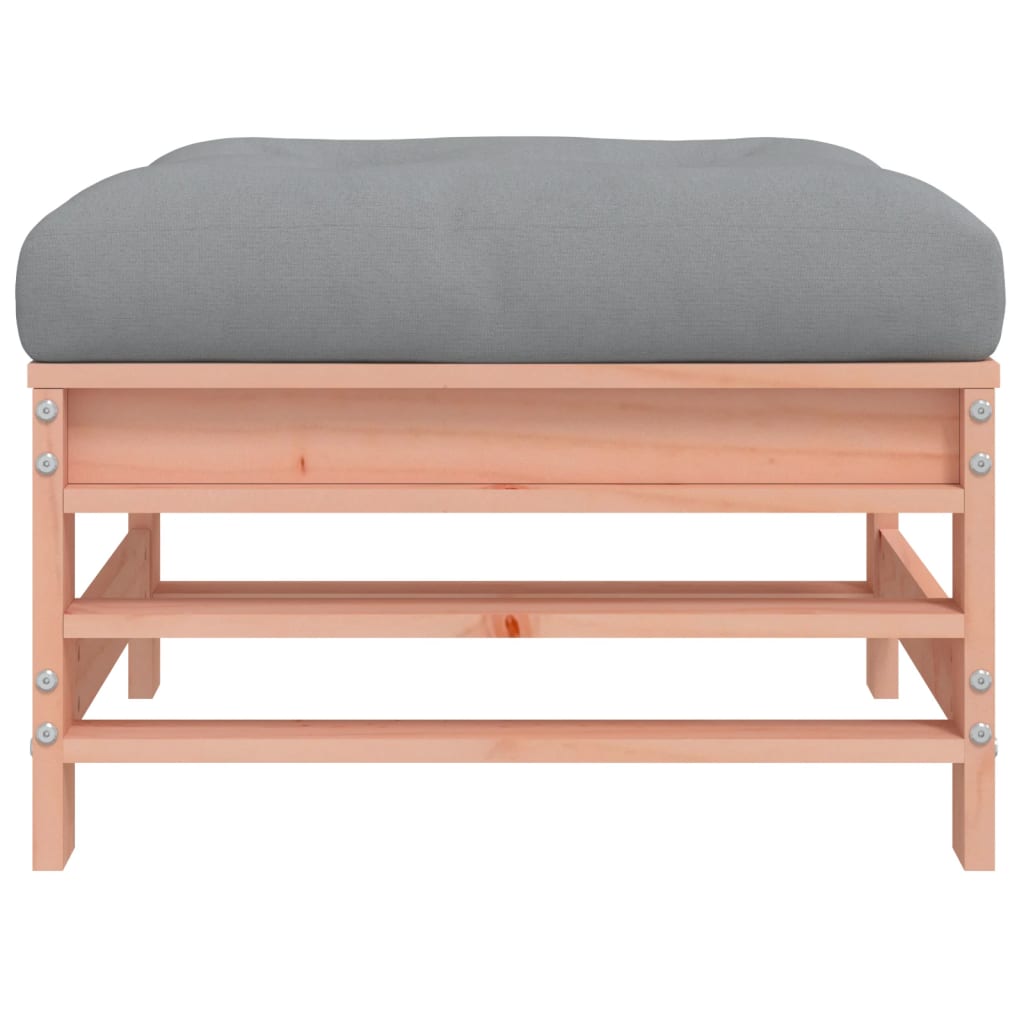 Garden Footstool with Cushion Solid Wood Douglas