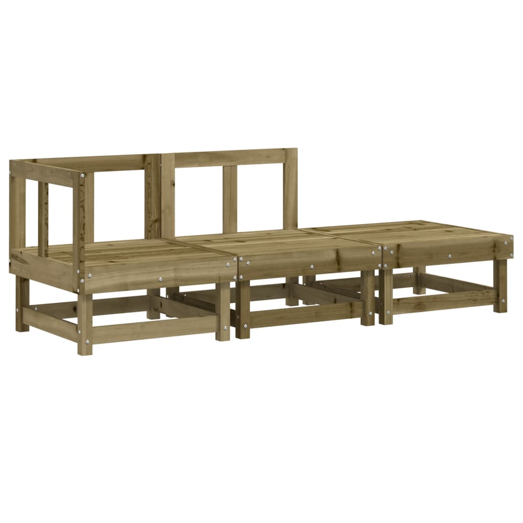 3 Piece Garden Lounge Set Impregnated Wood Pine