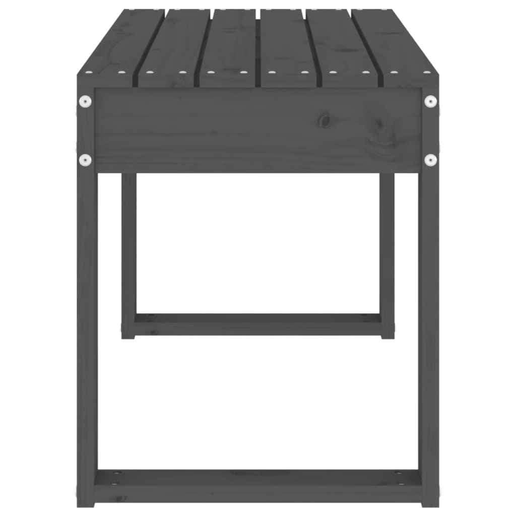 Garden Bench Grey 80x38x45 cm Solid Wood Pine