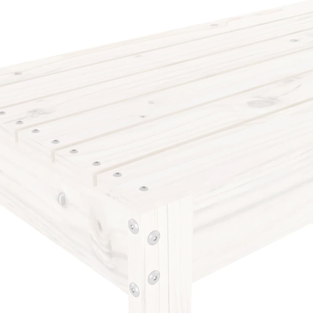 Garden Bench White 110x38x45 cm Solid Wood Pine