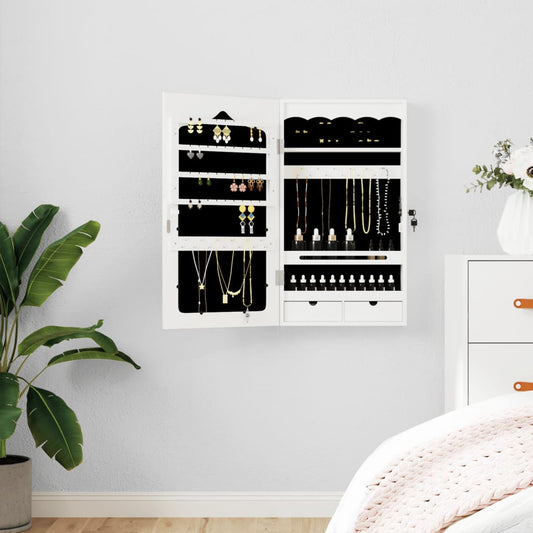 Mirror Jewellery Cabinet Wall Mounted 37.5X10X67 Cm