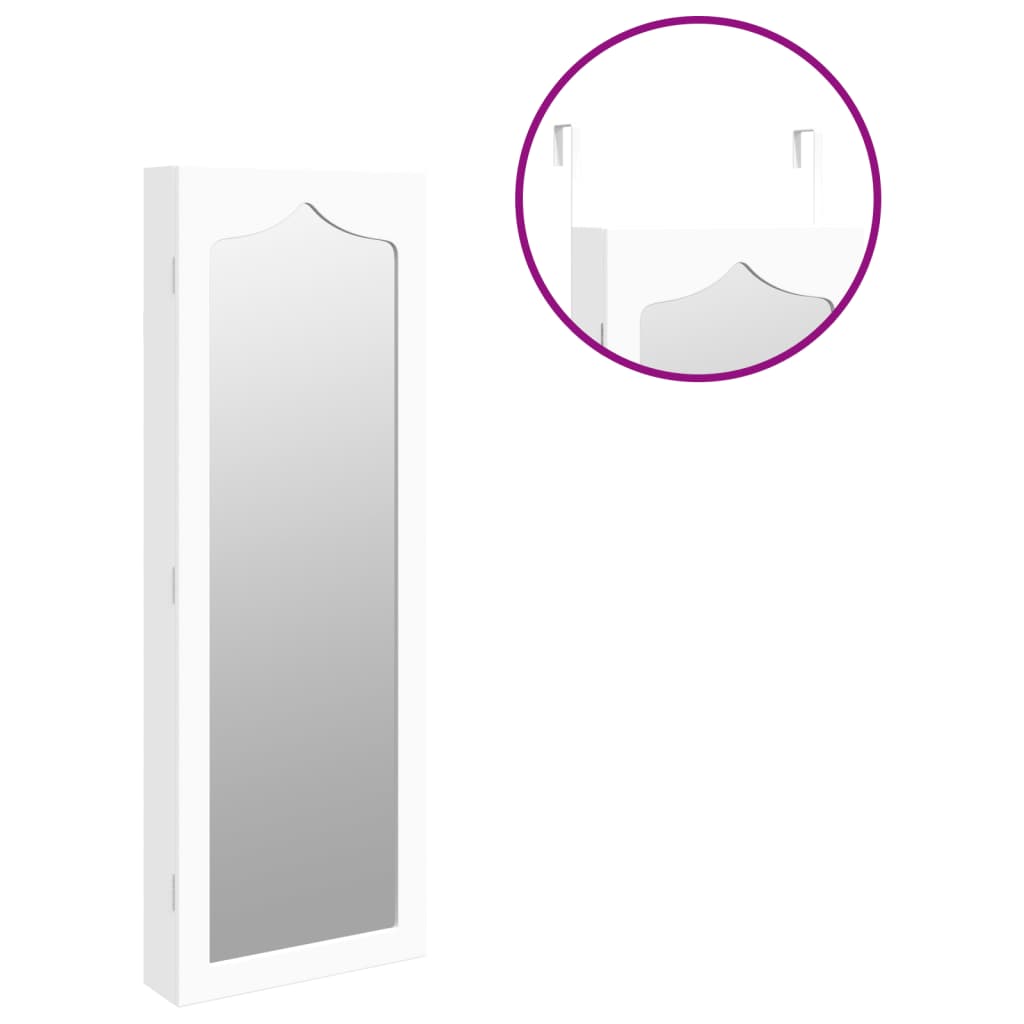 Mirror Jewellery Cabinet Wall Mounted 37.5X10X106 Cm