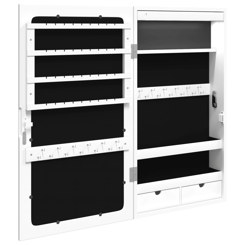 Mirror Jewellery Cabinet With Led Lights Wall Mounted