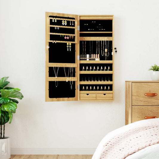 Mirror Jewellery Cabinet With Led Lights Wall Mounted