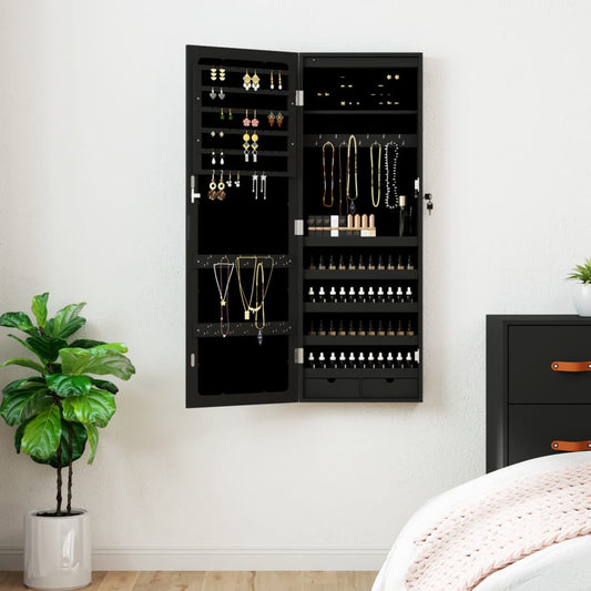 Mirror Jewellery Cabinet With Led Lights Wall Mounted